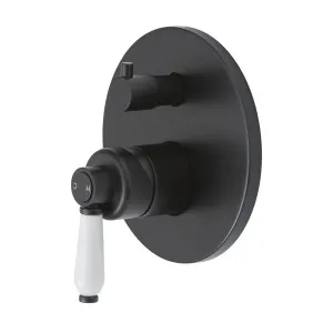 Eleanor Wall/Shower Mixer w Diverter Black/White by null, a Laundry Taps for sale on Style Sourcebook