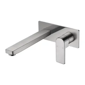 Flores Wall Basin Set Straight 195 Brushed Nickel by null, a Bathroom Taps & Mixers for sale on Style Sourcebook
