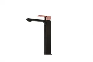 Elbrus Vessel Basin Mixer Black/Rose Gold by null, a Bathroom Taps & Mixers for sale on Style Sourcebook