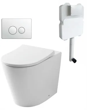 Renee Rimless In-wall Toilet Suite S&P Trap with Round ABS Chrome Button by null, a Toilets & Bidets for sale on Style Sourcebook