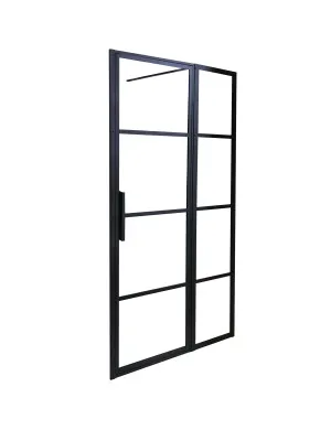 Manhattan Front Only Shower Screen Framed 1200X2100 Matte Black by null, a Shower Screens & Enclosures for sale on Style Sourcebook