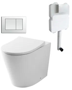 Renee Rimless In-wall Toilet Suite S&P Trap with Square Metal Stainless Steel Button by null, a Toilets & Bidets for sale on Style Sourcebook