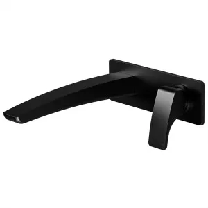Rush Wall Basin Set Straight 180 Matte Black by null, a Bathroom Taps & Mixers for sale on Style Sourcebook