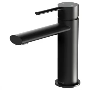 Vivid Slimline Oval Basin Mixer Matte Black by null, a Bathroom Taps & Mixers for sale on Style Sourcebook