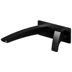Rush Wall Bath Set Straight 180 Matte Black by null, a Bathroom Taps & Mixers for sale on Style Sourcebook