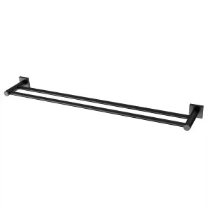 Radii Square Towel Rail Double 800 Matte Black by null, a Towel Rails for sale on Style Sourcebook