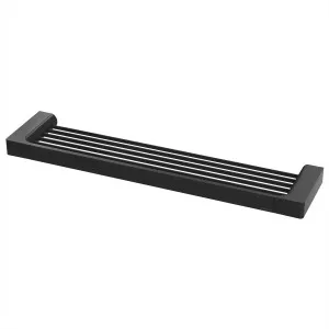 Gloss Shower Shelf 400 Matte Black by null, a Shelves & Soap Baskets for sale on Style Sourcebook