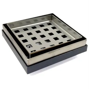 AW SS Sq Grate 130x130x80mm PVC Base by null, a Shower Grates & Drains for sale on Style Sourcebook