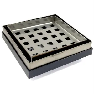 AW SS Sq Grate 130x130x100mm PVC Base by null, a Shower Grates & Drains for sale on Style Sourcebook