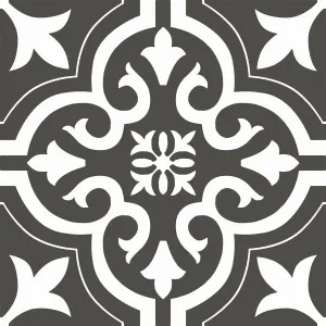 Flourish Motif Black Textured Tile by null, a Patterned Tiles for sale on Style Sourcebook