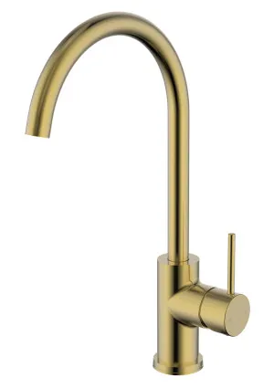 Hali Sink Mixer Gooseneck 208 Brushed Gold by null, a Laundry Taps for sale on Style Sourcebook