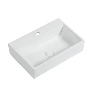 Appeso Wall Mounted Basin 1TH 520x360 Ceranuc Gloss White by null, a Basins for sale on Style Sourcebook