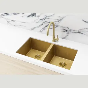 Double Bowl Sink NTH 760x440 Brushed Bronze by null, a Kitchen Sinks for sale on Style Sourcebook