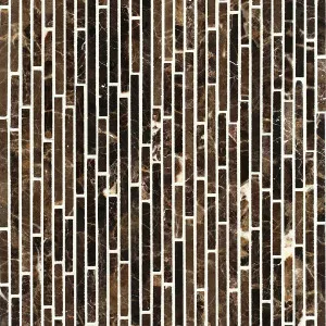 Emperador Dark Bullet (various) Mosaic by null, a Brick Look Tiles for sale on Style Sourcebook