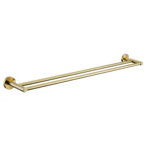 Misha Double Towel Rail 750 Brushed Gold by null, a Towel Rails for sale on Style Sourcebook