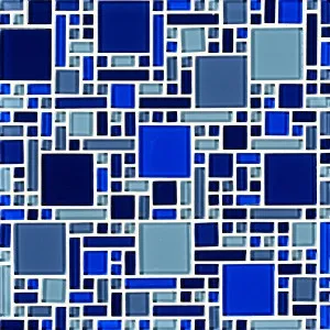 Glass Cryst Magic Sea Blue Mix (Var) Mosaic by null, a Brick Look Tiles for sale on Style Sourcebook