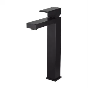 Square Vessel Basin Mixer Matte Black by null, a Bathroom Taps & Mixers for sale on Style Sourcebook
