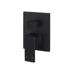 Square Wall/Shower Mixer w Diverter Matte Black by null, a Shower Heads & Mixers for sale on Style Sourcebook
