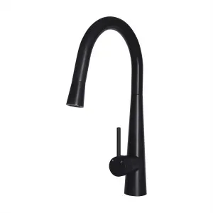 Round Sink Mixer Pull Out/Pull Down Gooseneck 234 Matte Black by null, a Kitchen Taps & Mixers for sale on Style Sourcebook