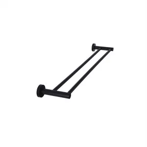 Round Towel Rail Double 600 Matte Black by null, a Towel Rails for sale on Style Sourcebook