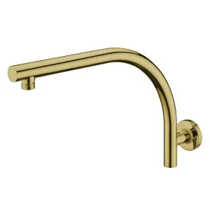 Lina Curved Shower Arm 412 Brush Gold by null, a Laundry Taps for sale on Style Sourcebook