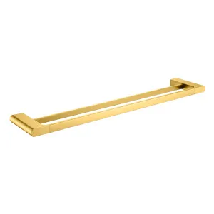 Lina Double Towel Rail 800 Brush Gold by null, a Towel Rails for sale on Style Sourcebook