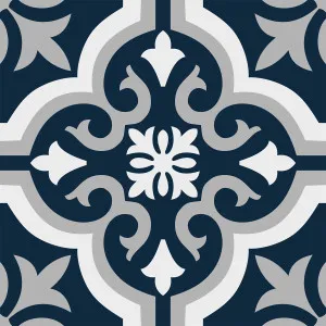 Majorca Motif Navy Matt Tile by null, a Moroccan Look Tiles for sale on Style Sourcebook