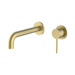 Misha Wall Basin Set Curved 190 Brushed Gold by null, a Bathroom Taps & Mixers for sale on Style Sourcebook