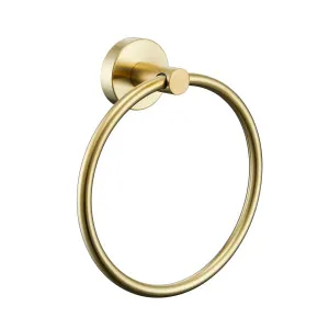 Misha Towel Ring Brushed Gold by null, a Towel Rails for sale on Style Sourcebook