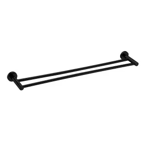 Misha Double Towel Rail 600 Matt Black by null, a Towel Rails for sale on Style Sourcebook