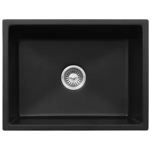 Lina Single Sink NTH 590X450 Matte Black Granite by null, a Kitchen Sinks for sale on Style Sourcebook