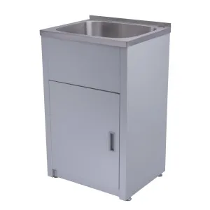 Misha Single Trough & Cab 1TH 610x510 Stainless Steel White by null, a Troughs & Sinks for sale on Style Sourcebook