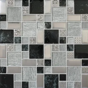 Nautilus Steel Mix Mosaic by null, a Brick Look Tiles for sale on Style Sourcebook