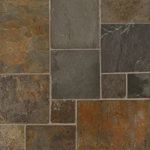 Cottage Multicolour Slate Natural Product Large Matt Mosaic (Pkt4) by null, a Mosaic Tiles for sale on Style Sourcebook