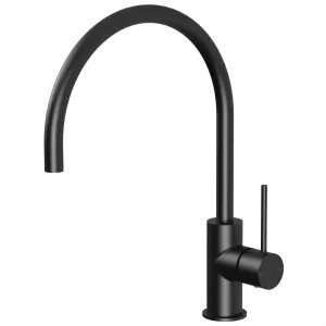Vivid Slimline Sink Mixer Gooseneck 220 Matte Black by null, a Kitchen Taps & Mixers for sale on Style Sourcebook