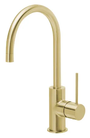 Vivid Slimline Sink Mixer Gooseneck 160 Brushed Gold by null, a Laundry Taps for sale on Style Sourcebook