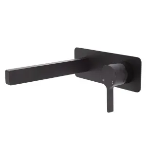 Sansa Wall Basin Set Straight 183 Matte Black by null, a Bathroom Taps & Mixers for sale on Style Sourcebook