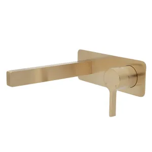 Sansa Wall Basin Set Straight 183 Urban Brass by null, a Bathroom Taps & Mixers for sale on Style Sourcebook