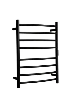 Towel Rail Heated Curved 530X700 Matte Black by null, a Towel Rails for sale on Style Sourcebook