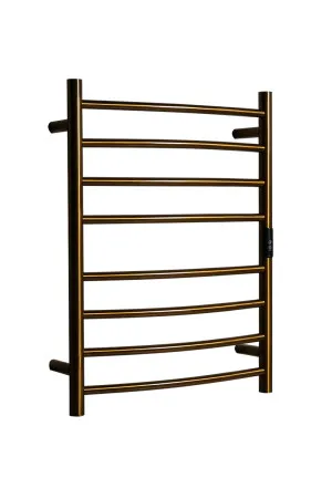 Towel Rail Heated Curved 530X700 Brushed Gold by null, a Towel Rails for sale on Style Sourcebook