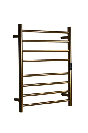 Towel Rail Heated Flat Round 530X700 Brushed Gold by null, a Towel Rails for sale on Style Sourcebook