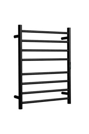 Towel Rail Heated Flat Round 530X700 Matte Black by null, a Towel Rails for sale on Style Sourcebook