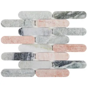 Sherrin Green-Multi Marble Natural Product Capsule Honed Mosaic by null, a Mosaic Tiles for sale on Style Sourcebook