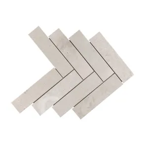 Mineral Grey Travertine Natural Product Herringbone Honed Mosaic by null, a Mosaic Tiles for sale on Style Sourcebook