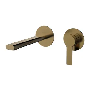Lina Wall Basin Set Straight 200 Brushed Copper by null, a Bathroom Taps & Mixers for sale on Style Sourcebook