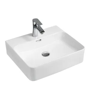 Art Square Vessel Basin 1TH Ceramic 500x420 Gloss White by null, a Basins for sale on Style Sourcebook