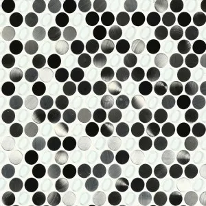Metal Plus Mix Round Mosaic by null, a Brick Look Tiles for sale on Style Sourcebook