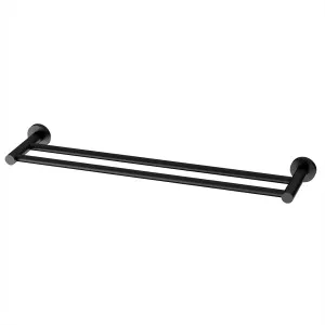Radii Round Towel Rail Double 600 Matte Black by null, a Towel Rails for sale on Style Sourcebook