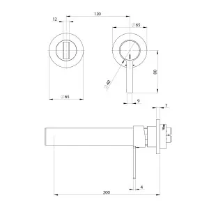 Lexi MKII SwitchMix Wall Bath Mixer Set 200 Trim Kit Chrome by null, a Bathroom Taps & Mixers for sale on Style Sourcebook