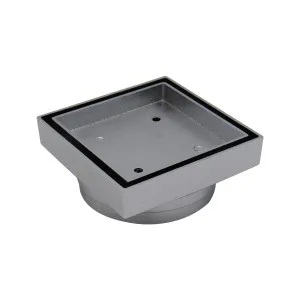 Art Bermuda Tile Ins 115x115x100mm Brush Chrome by null, a Shower Grates & Drains for sale on Style Sourcebook